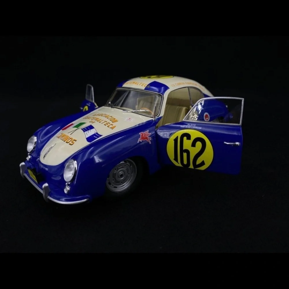 Solid Blue and White Toy Race Car collectible